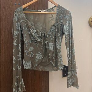 Floral Sheer Long Sleeve Top